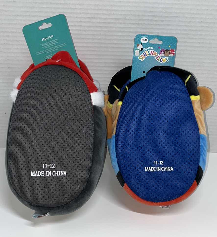 Photo 3 of KELLYTOY SQUISHMALLOWS PLUSH KIDS SLIPPERS, PENGUIN/BEAR SIZE 11-12 (2)