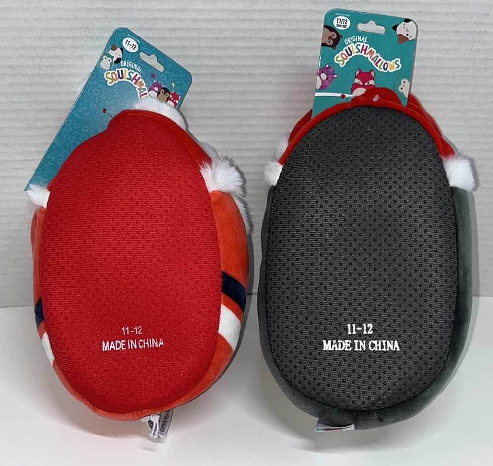 Photo 3 of KELLYTOY SQUISHMALLOWS PLUSH KIDS SLIPPERS, SANTA/PENGUIN SIZE 11-12 (2)