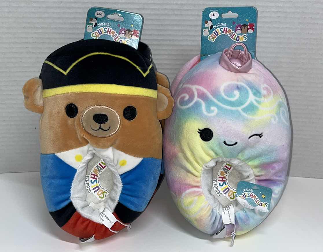 Photo 1 of KELLYTOY SQUISHMALLOWS PLUSH KIDS SLIPPERS, BEAR/ORNAMENT SIZE 13-1 (2)