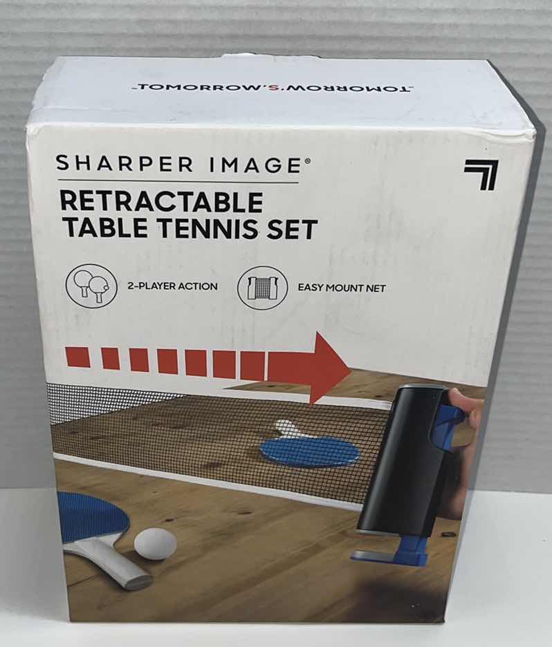 Photo 1 of NEW SHARPER IMAGE RETRACTABLE TABLE TENNIS SET (1)