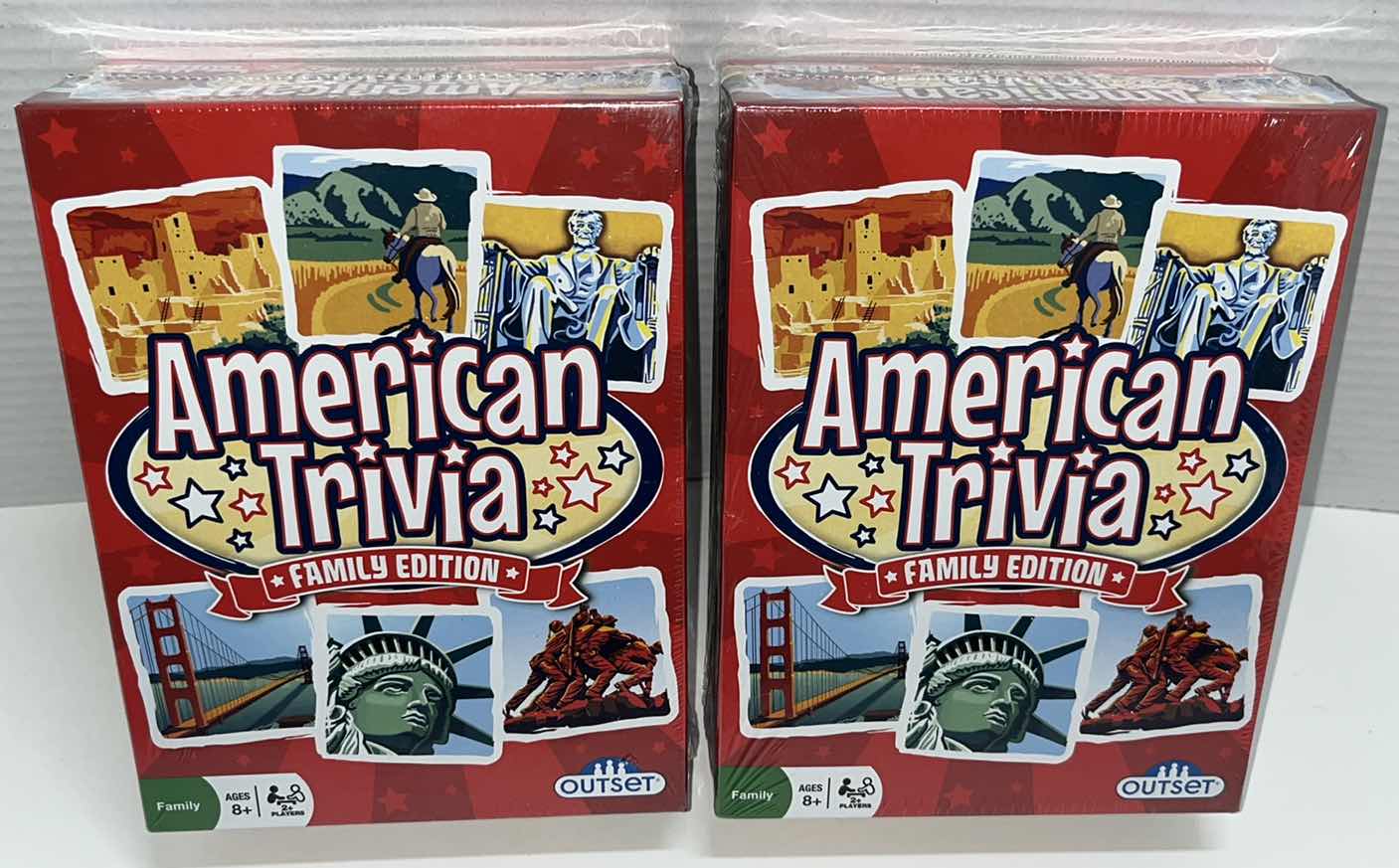 Photo 1 of NEW OUTSET MEDIA FAMILY EDITION AMERICAN TRIVIA CARD GAME (2)