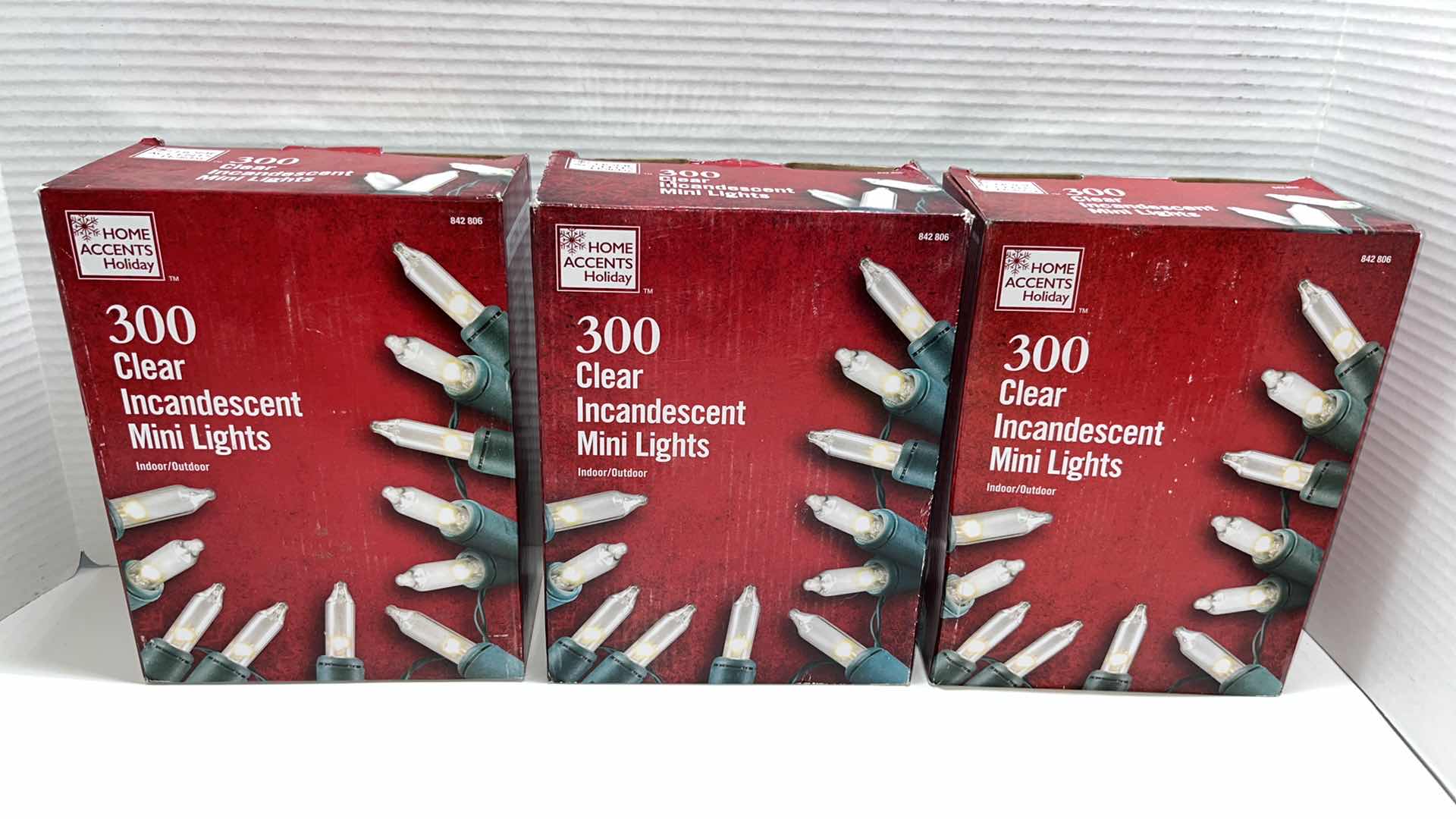 Photo 1 of NEW HOME ACCENTS HOLIDAY 300 CLEAR INCANDESCENT MINI LIGHTS #842806 (3)
