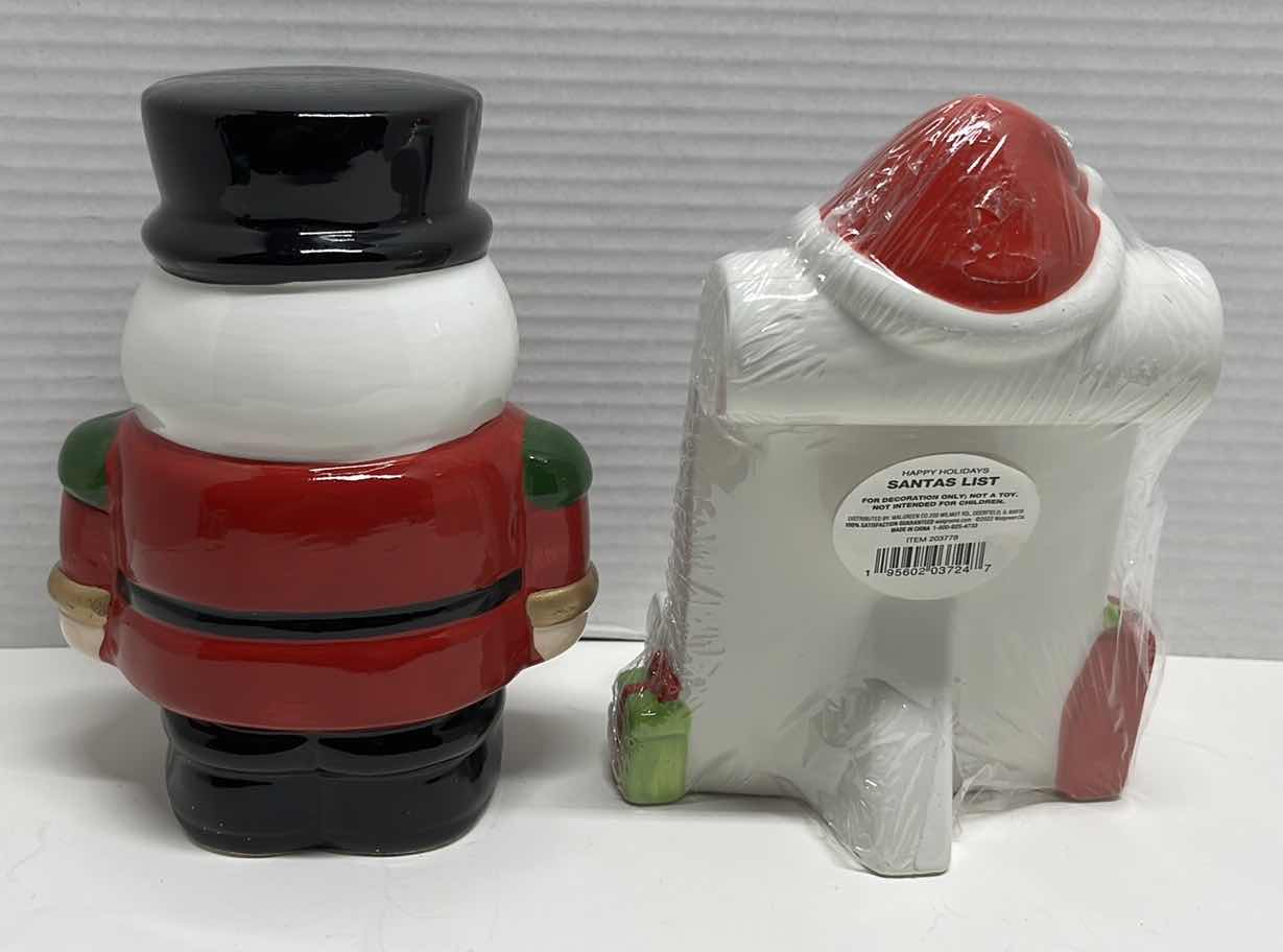 Photo 2 of NEW HAPPY HOLIDAYS CERAMIC 7” NUTCRACKER & CERAMIC SANTAS LIST W DRY ERASE MARKER (2)