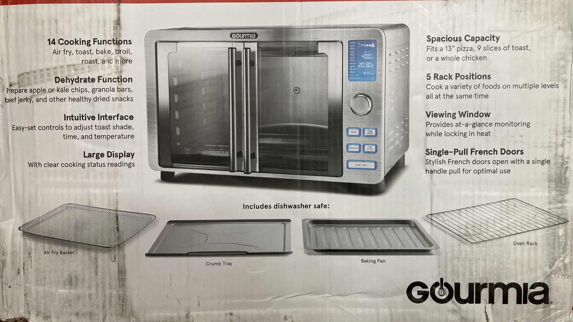 Photo 3 of NEW GOURMIA STAINLESS STEEL AIR FRYER OVEN 