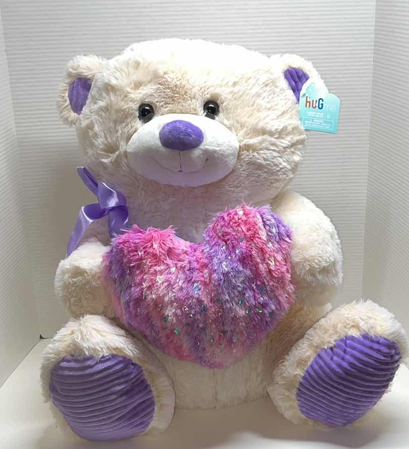 Photo 1 of NEW HUG ME 22” JUMBO BEAR W SHAG HEART (1)