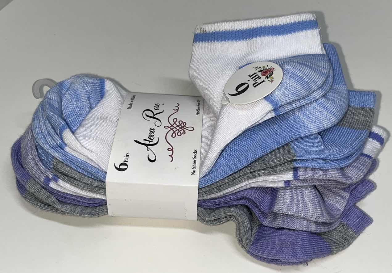 Photo 2 of NEW ALEXA ROSE WOMENS 6 PAIRS NO SHOW SOCKS SIZE 5-9 & LUK EES BY MUK LUKS BALLERINA SLIPPERS SIZE 6-11