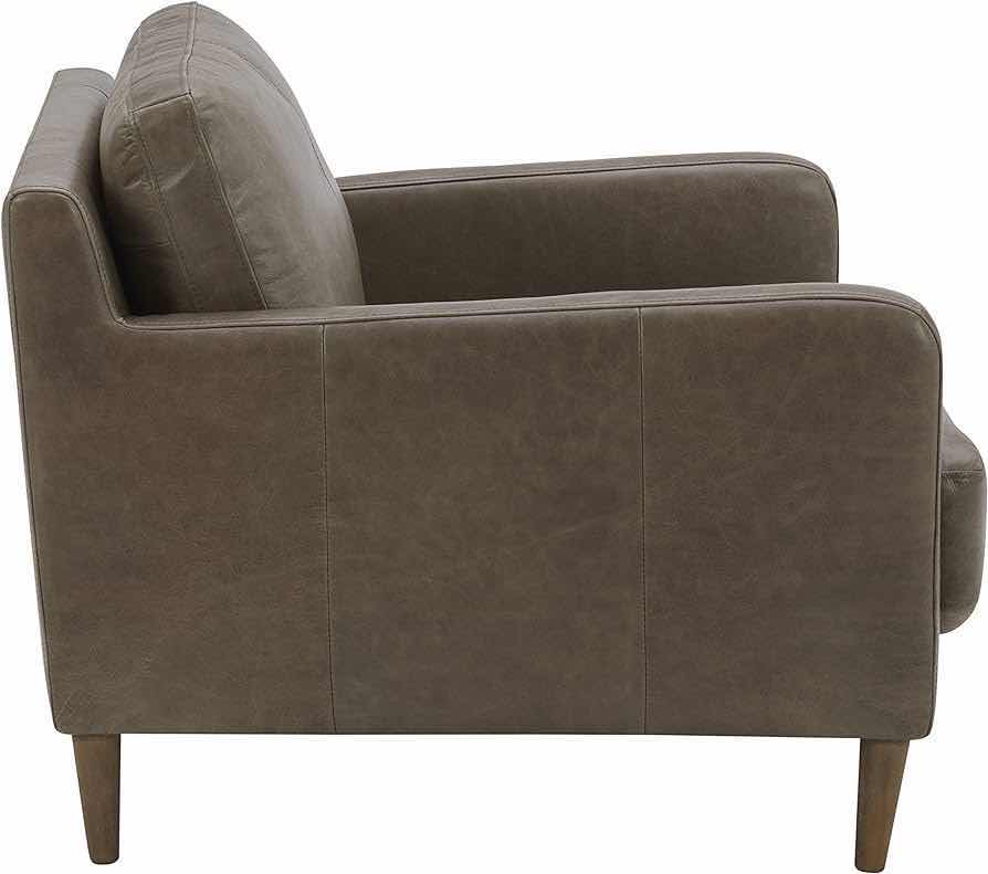 Photo 3 of NEW RIVET MODERN DEEP LEATHER GRAY ACCENT CHAIR