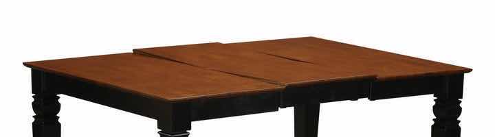 Photo 2 of NEW EAST WEST FURNITURE WESTON BLACK & CHERRY WOOD FINISH RECTANGLE DINING TABLE TOP ONLY W 18” BUTTERFLY LEAF MODEL WET-BCH-T 60” X 42”