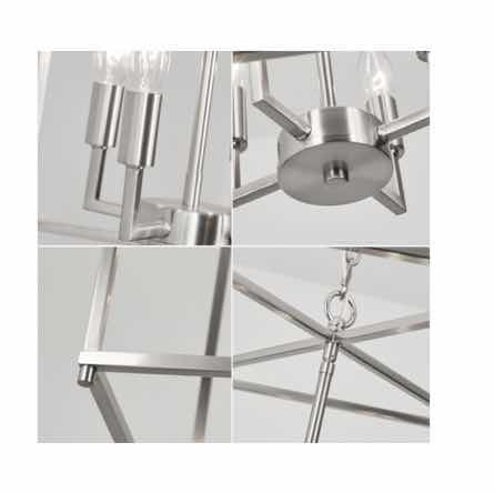 Photo 3 of BRUSHED NICKEL 4-LIGHT FOYER CHANDELIER 12.6” X 12.6” H15” MODEL X003CHVQ4X