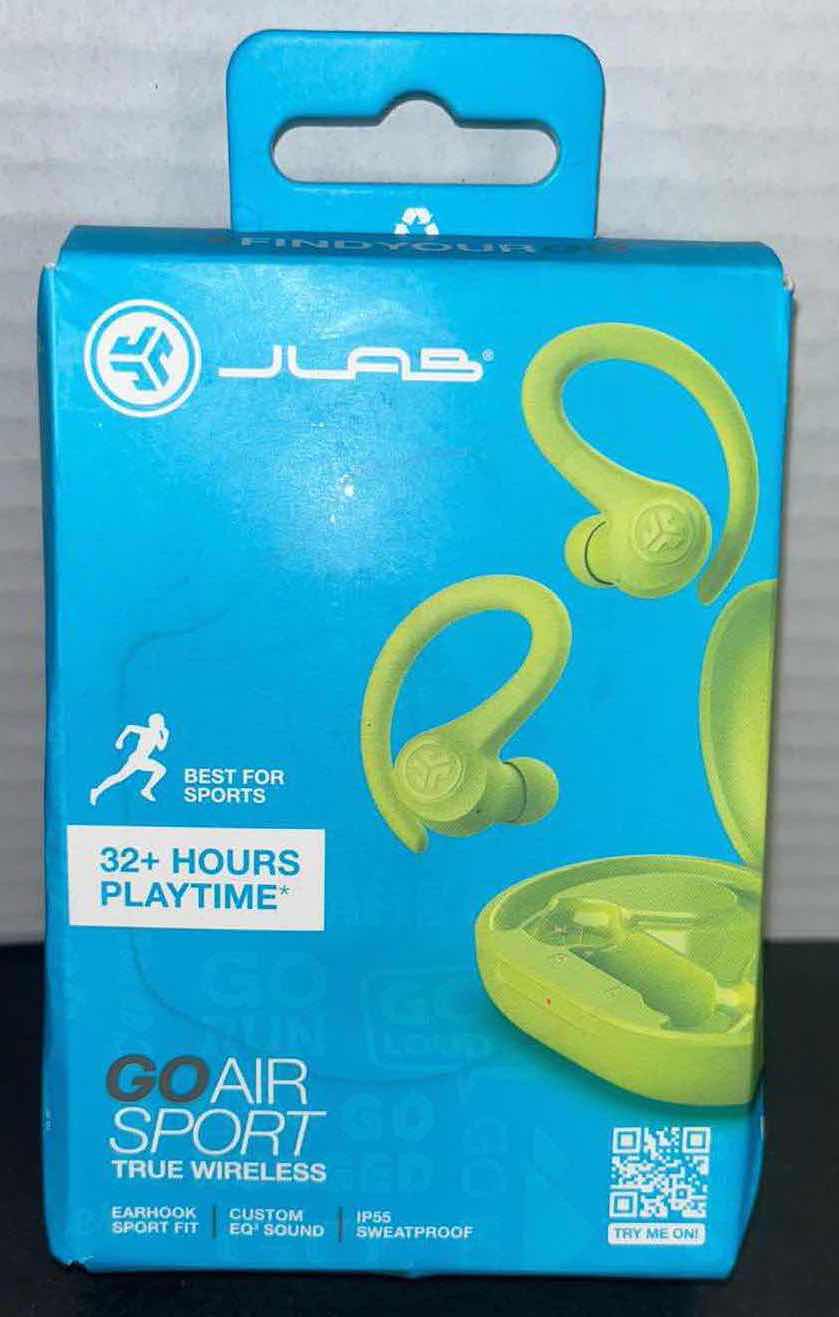 Photo 1 of NEW JLAB GO AIR SPORT TRUE WIRELESS EARBUDS, NEON YELLOW