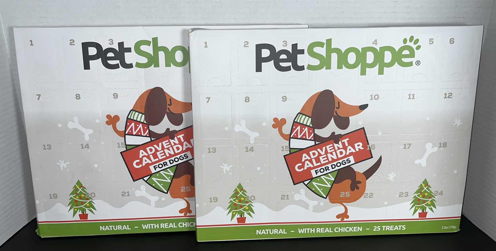 Photo 1 of NEW PET SHOPPE ADVENT CALENDAR FOR DOGS, NATURAL W REAL CHICKEN 25 TREATS (2)