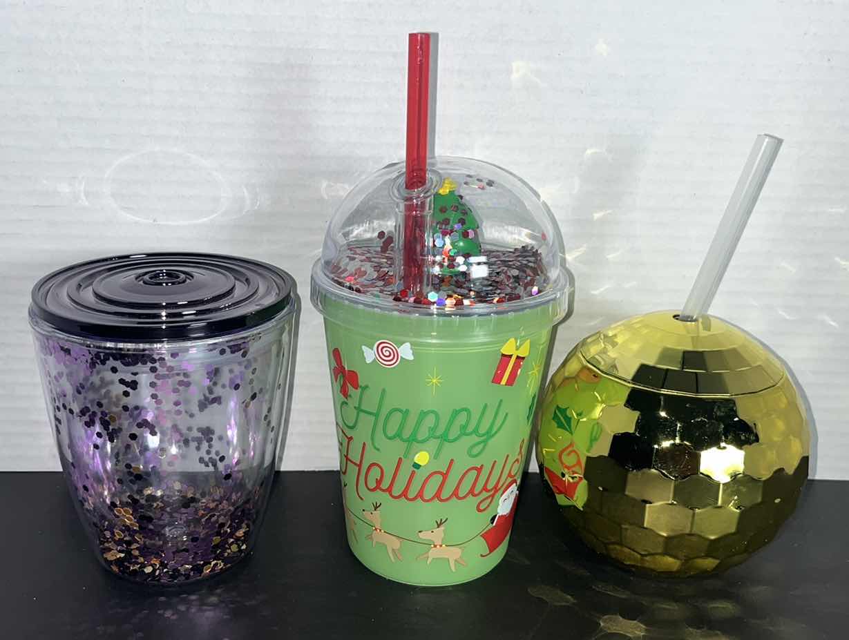 Photo 1 of NEW HOLIDAY TUMBLER CUPS (3)