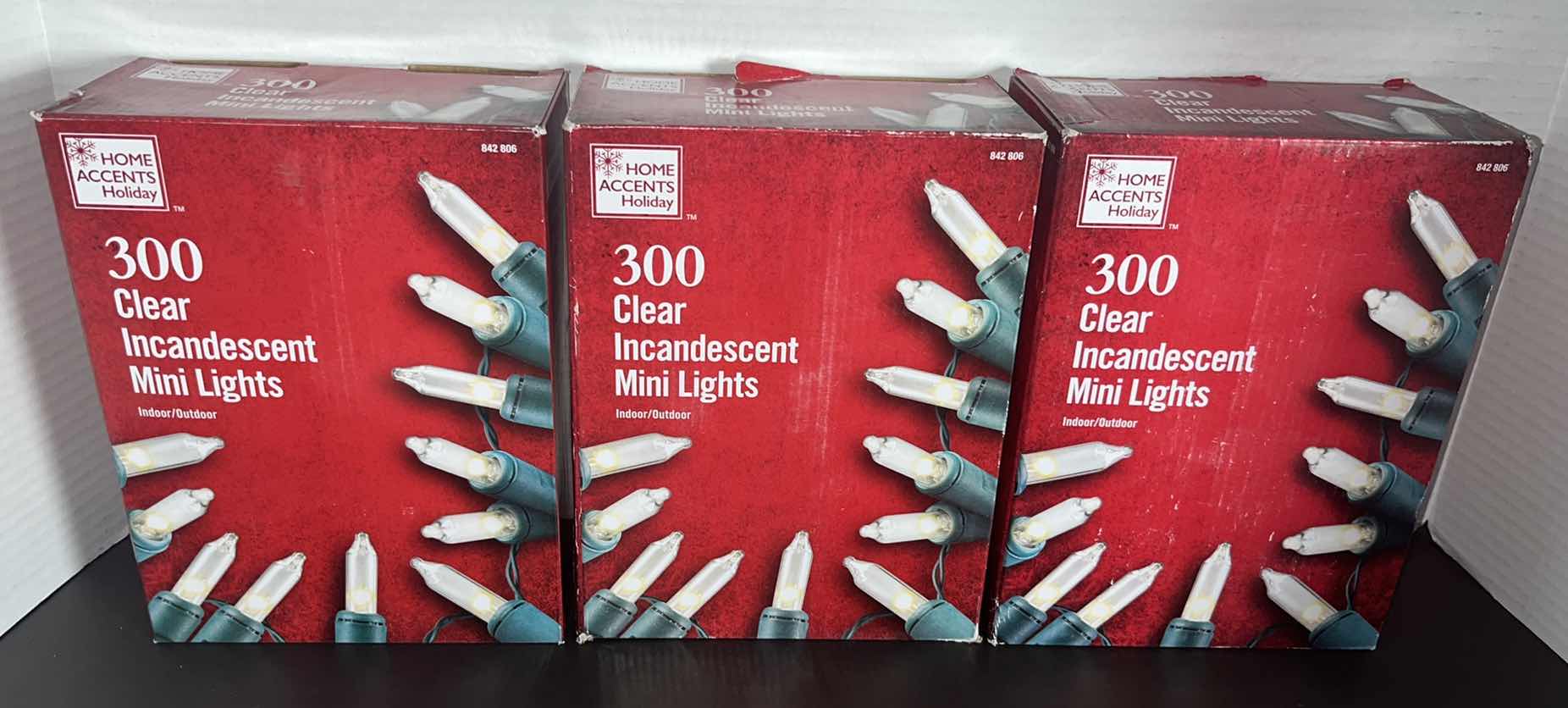 Photo 1 of NEW HOME ACCENTS HOLIDAY 300 CLEAR INCANDESCENT MINI LIGHTS #842806 (3)