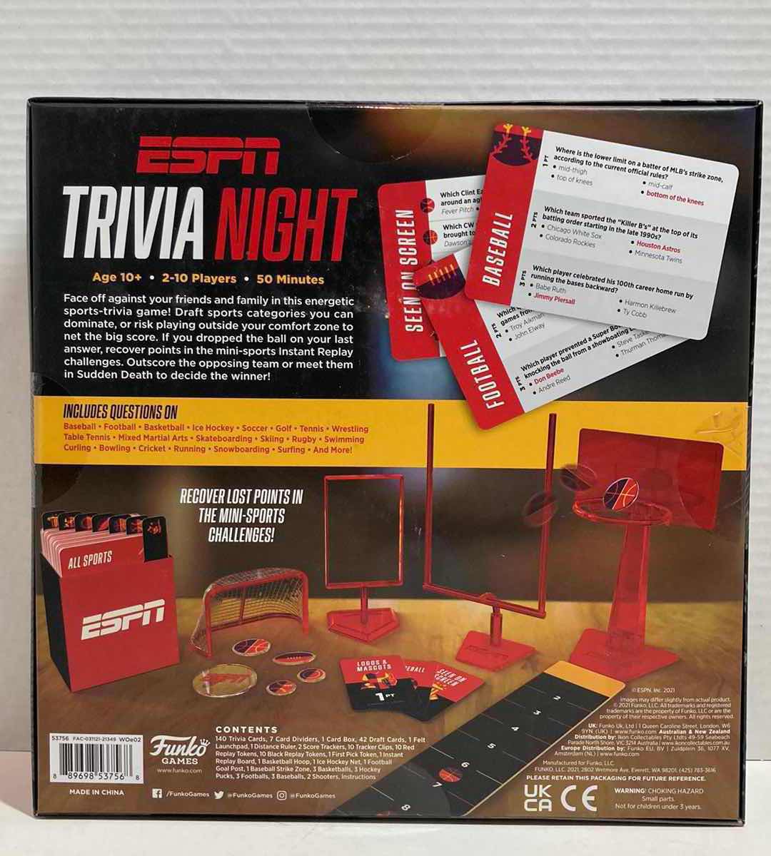 Photo 2 of NEW FUNKO GAMES ESPN TRIVIA NIGHT GAME 1000 TRIVIA QUESTIONS FOR SPORTS FANS