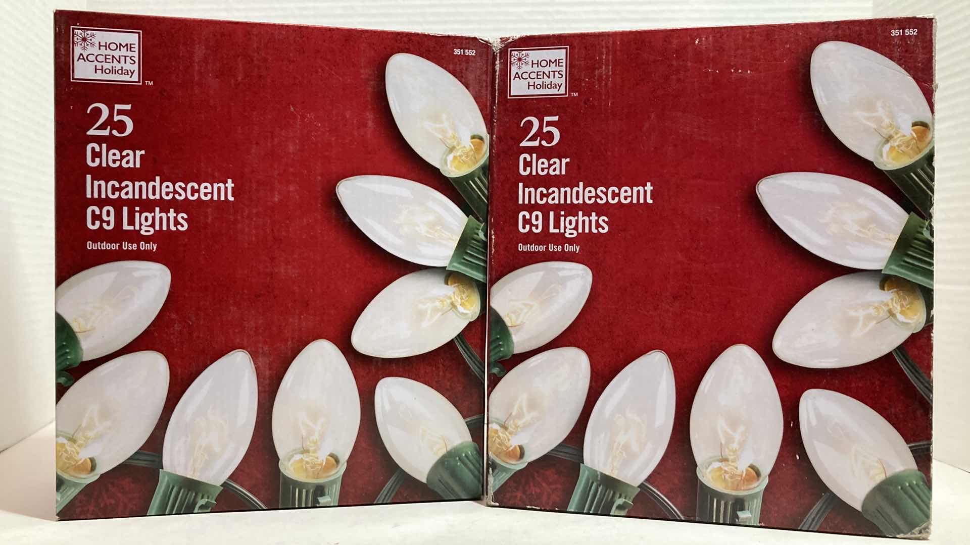 Photo 1 of NEW HOME ACCENTS HOLIDAY CLEAR 25CT INCANDESCENT C9 CHRISTMAS LIGHTS (2)