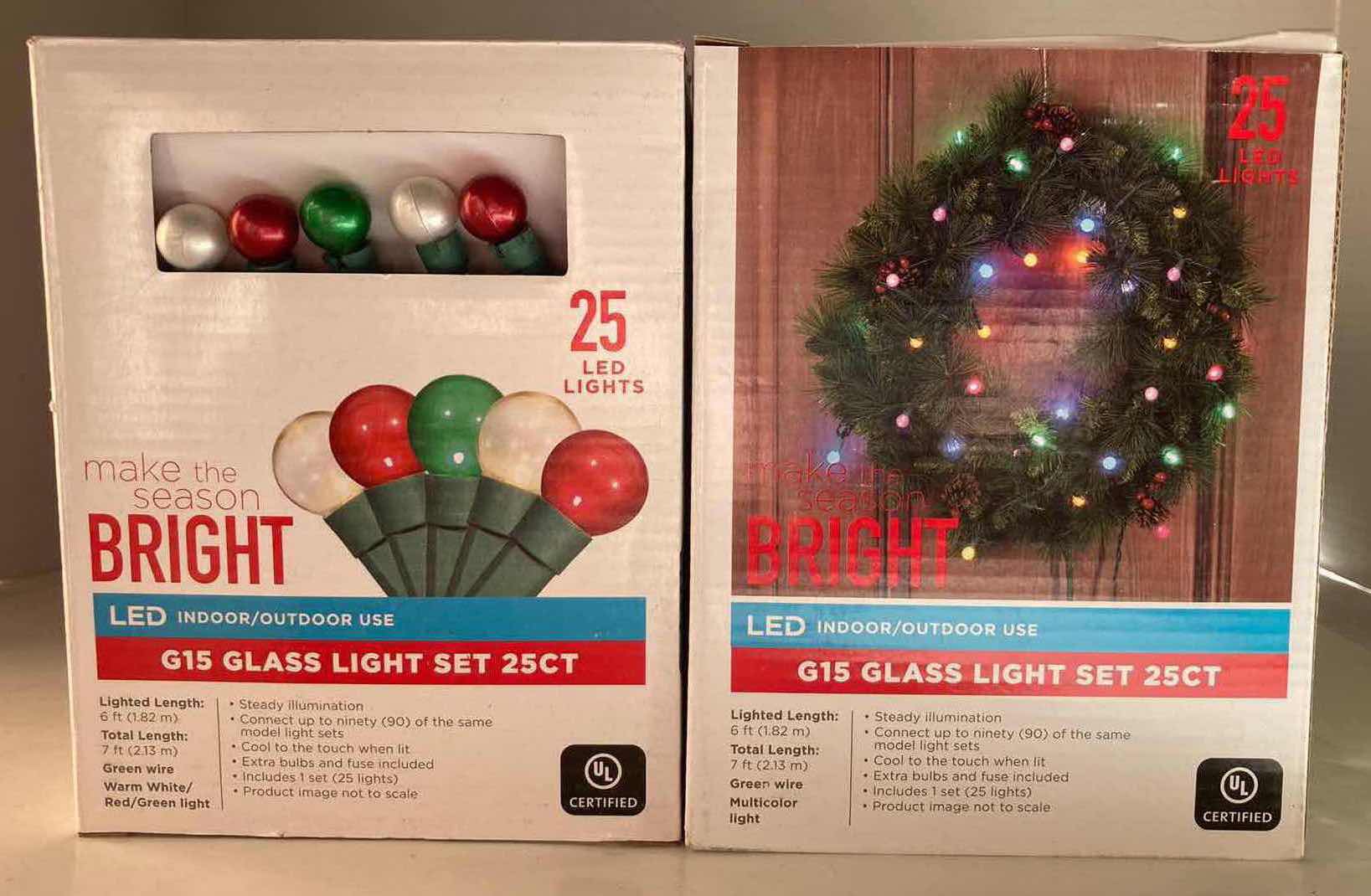 Photo 1 of MAKE THE SEASON BRIGHT LED G15 GLASS MULTICOLORED CHRISTMAS LIGHT SET 25CT (16 BOXES)