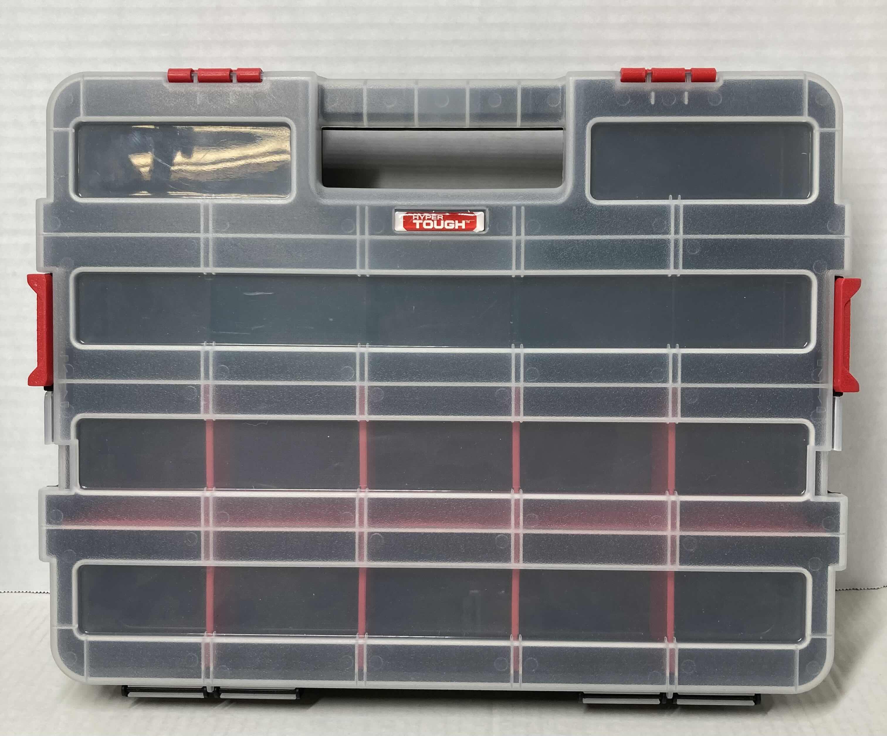 Photo 1 of NEW HYPER TOUGH 17 COMPARTMENT PLASTIC HARDWARE CASE 15” X 12” H2.5”