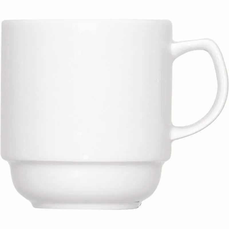 Photo 1 of NEW BAUSCHER HEPP WHITE PORCELAIN 10.1OZ COFFEE MUGS 6PACK