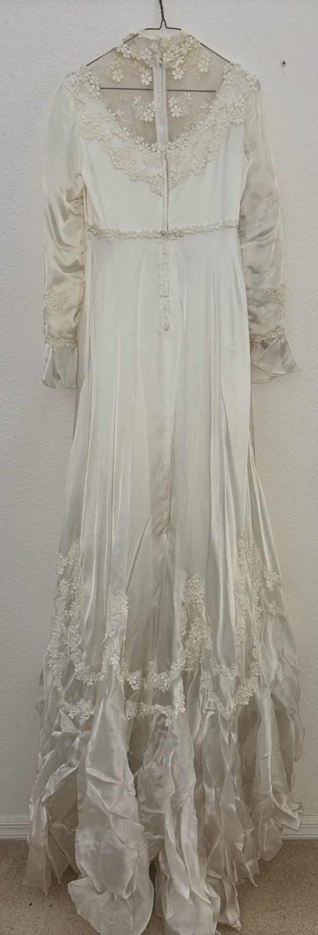 Photo 5 of VINTAGE (1975) CUSTOM WEDDING DRESS, SLIP, VEIL & WARDROBE BAG