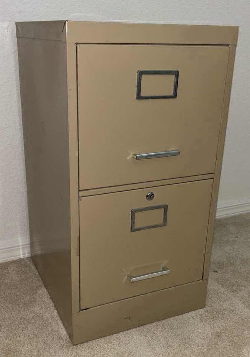 Photo 1 of 2-DRAWER METAL FILING CABINET  18” X 15.5” H29”