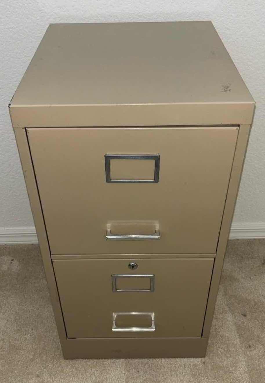 Photo 2 of 2-DRAWER METAL FILING CABINET  18” X 15.5” H29”