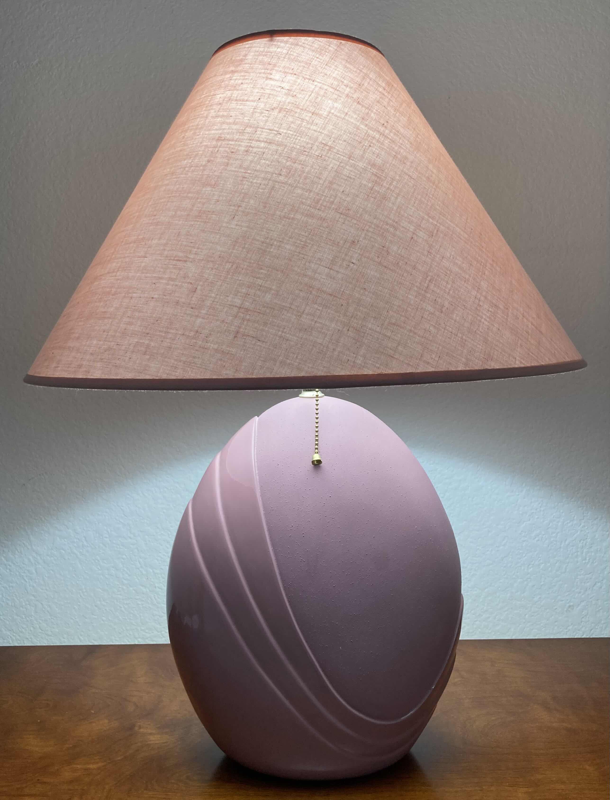 Photo 1 of RETRO VIOLET CERAMIC TABLE LAMP H26”