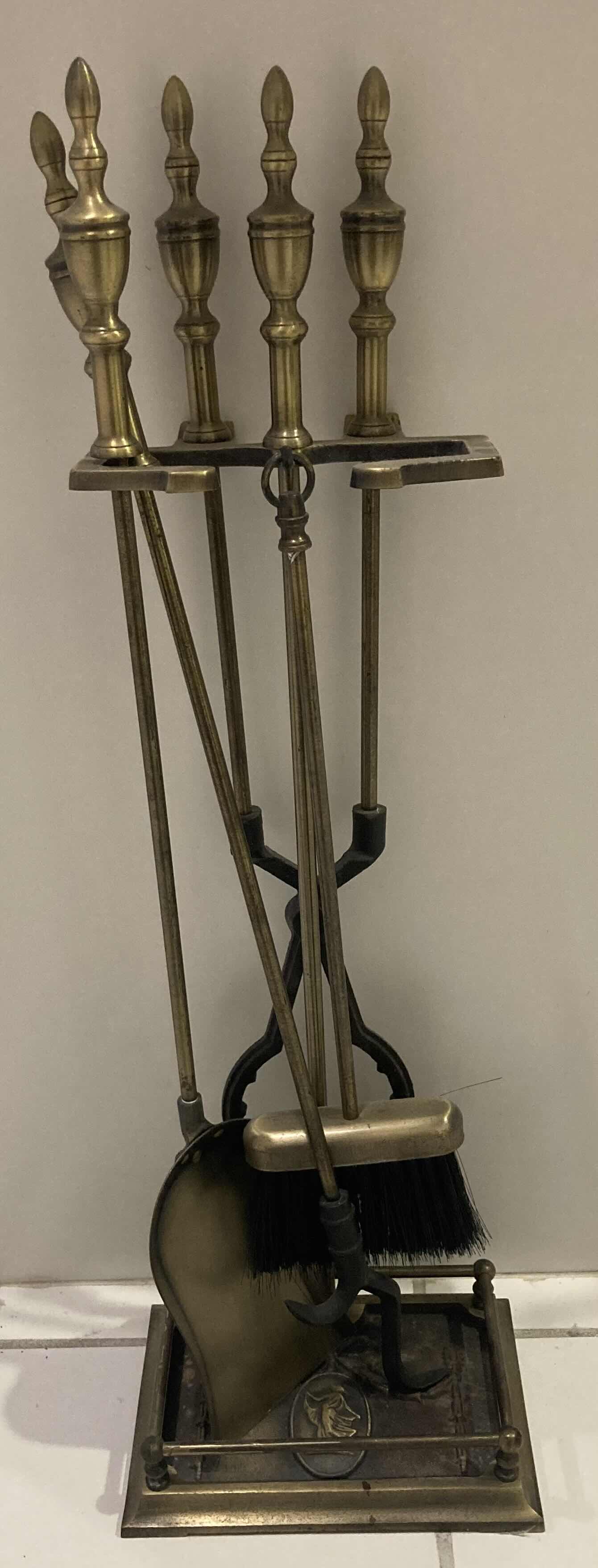 Photo 1 of ANTIQUE BRASS FINISH FIREPLACE TOOL SET