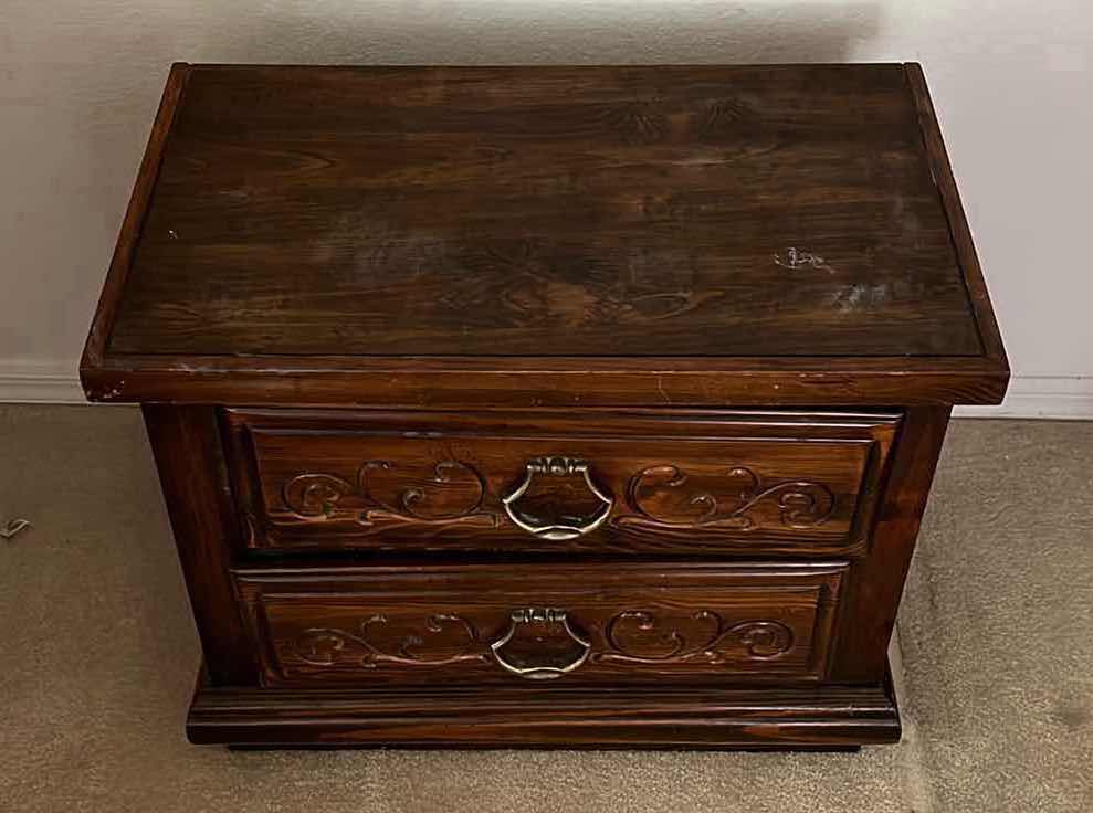 Photo 2 of LEA FURNITURE DARK WOOD FINISH NIGHTSTAND 27” X 16” H22.5”