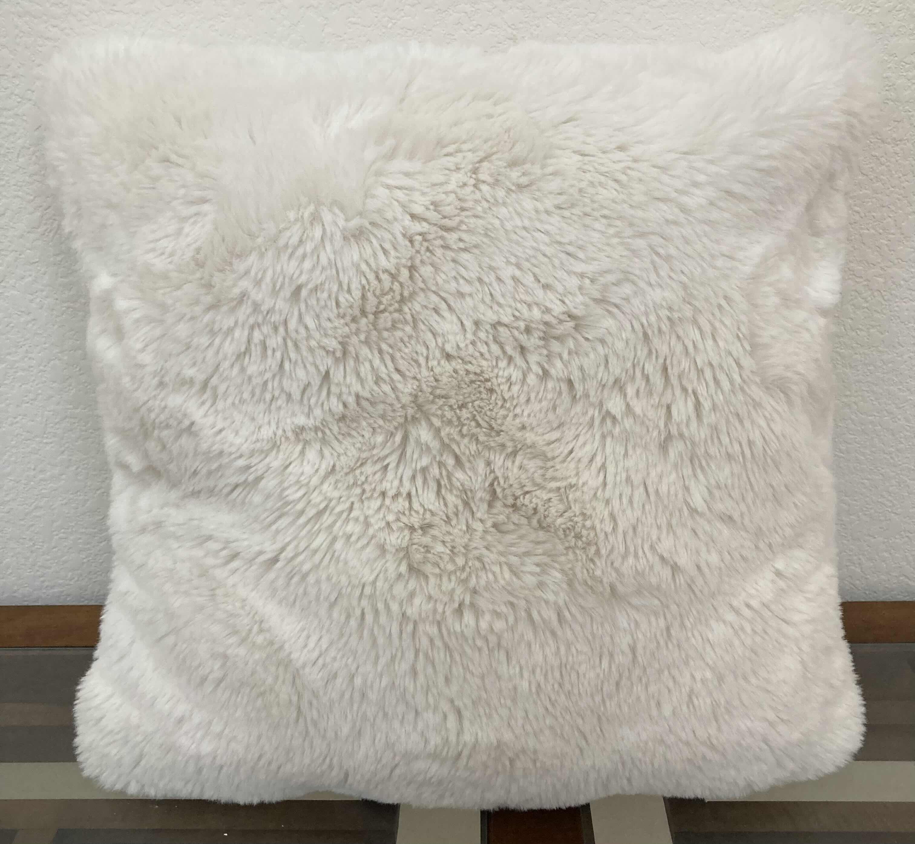 Photo 1 of OEKE TEX CREAM FAUX FUR PILLOWS (3) 20” X 20”