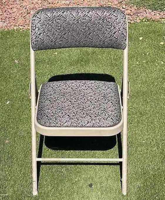 Photo 2 of PADDED METAL FOLDING CHAIR 19” X 20” H29.5”