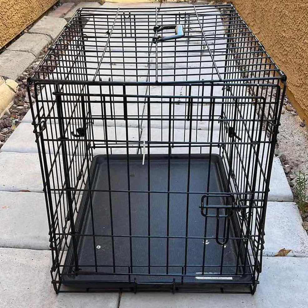 Photo 1 of BLACK METAL FOLDING SM PET DOG CAT KENNEL 23.5” X 17” H20”