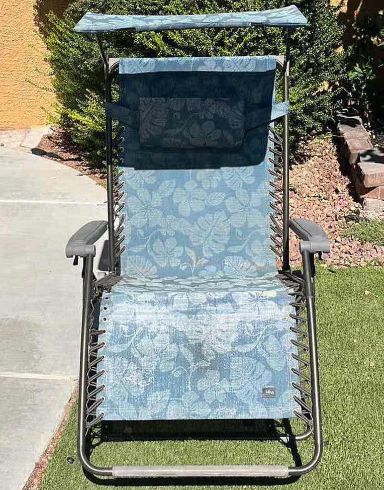 Photo 1 of BLISS OUTDOOR FOLDING LOUNGE CHAIR W PERSONAL SHADE COVER