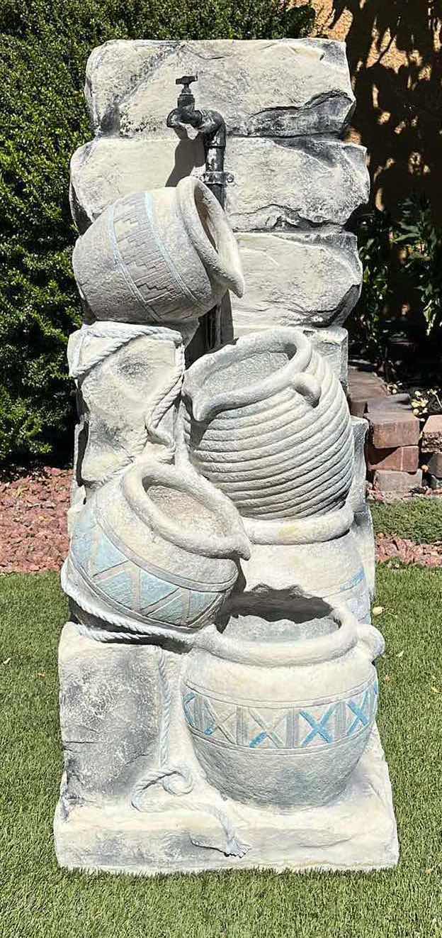 Photo 1 of SOUTHWESTERN STYLE OUTDOOR RESIN POTTERY WATER FEATURE FOUNTAIN 18.25” X 17” H43”