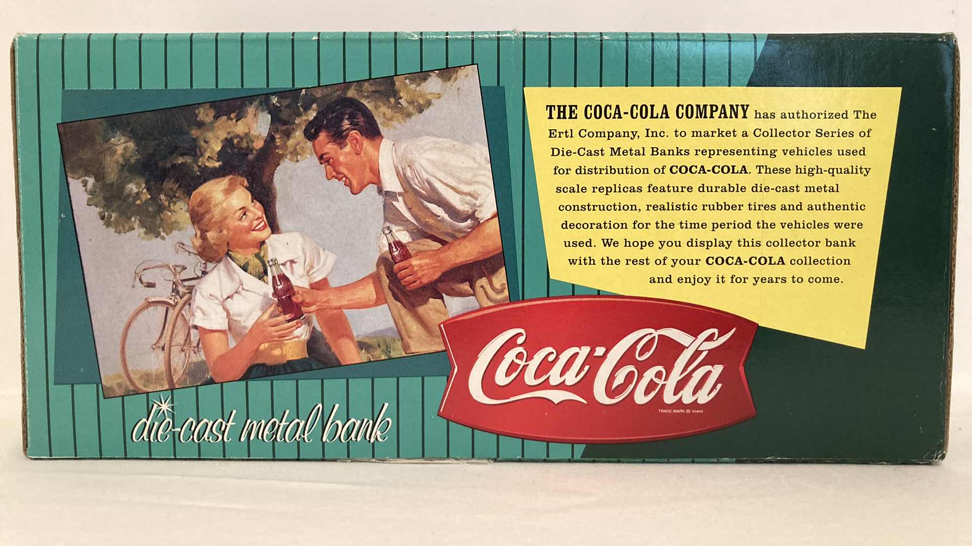 Photo 2 of COCA-COLA 1953 THE ERTL COMPANY INC DIE CAST METAL TRUCK BANK