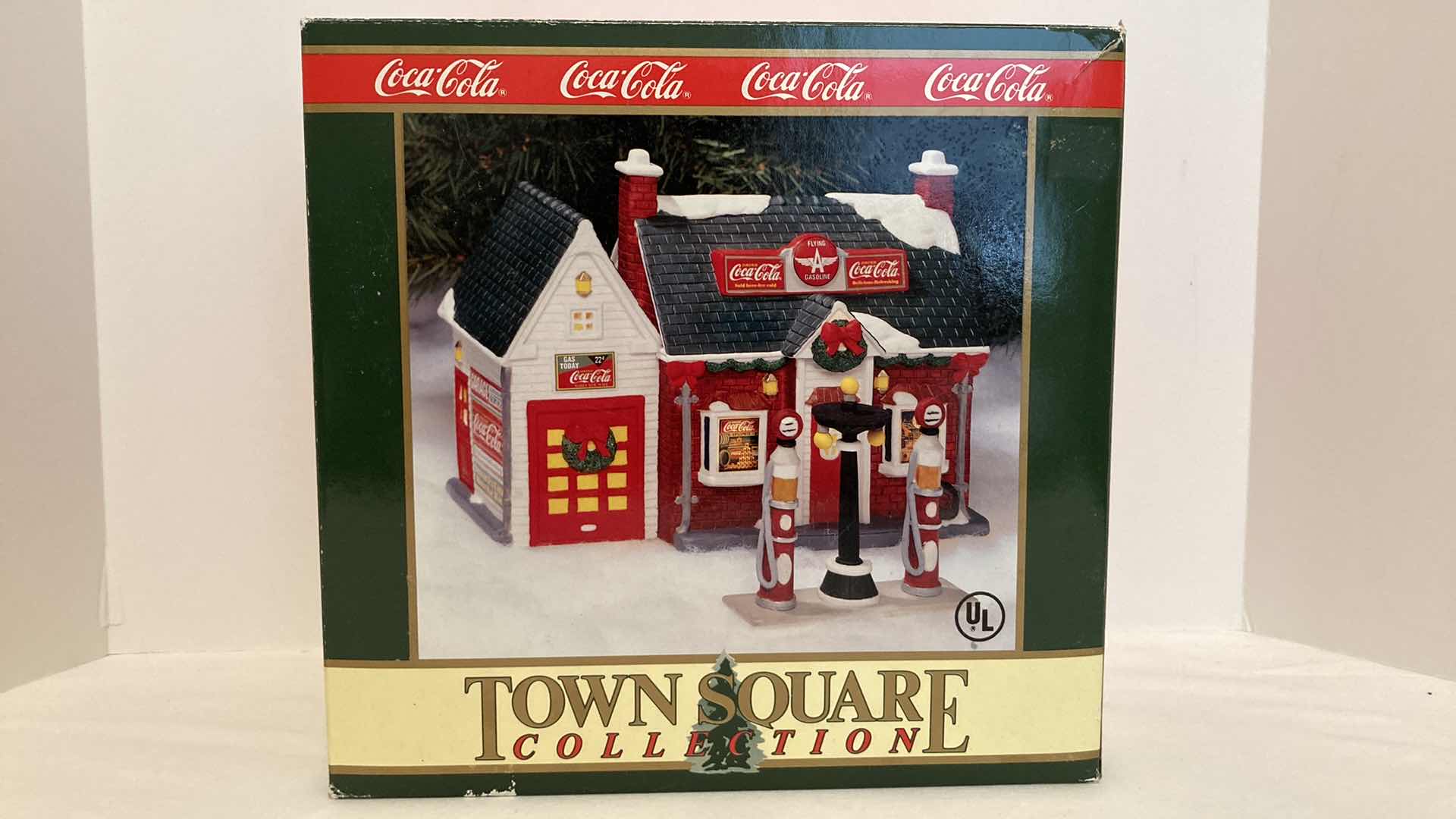 Photo 1 of COCA-COLA FLYING A SERVICE STATION TOWN SQUARE COLLECTION PORCELAIN DECORATION
