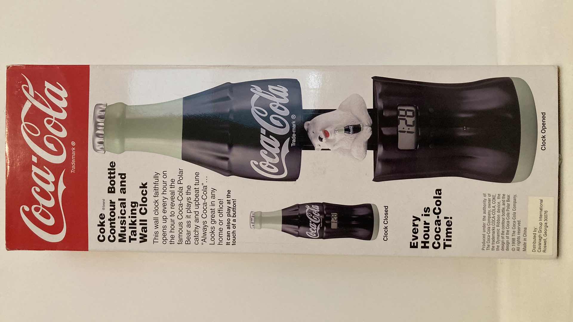 Photo 1 of COCA-COLA COKE CONTOUR BOTTLE MUSICAL & TALKING WALL CLOCK