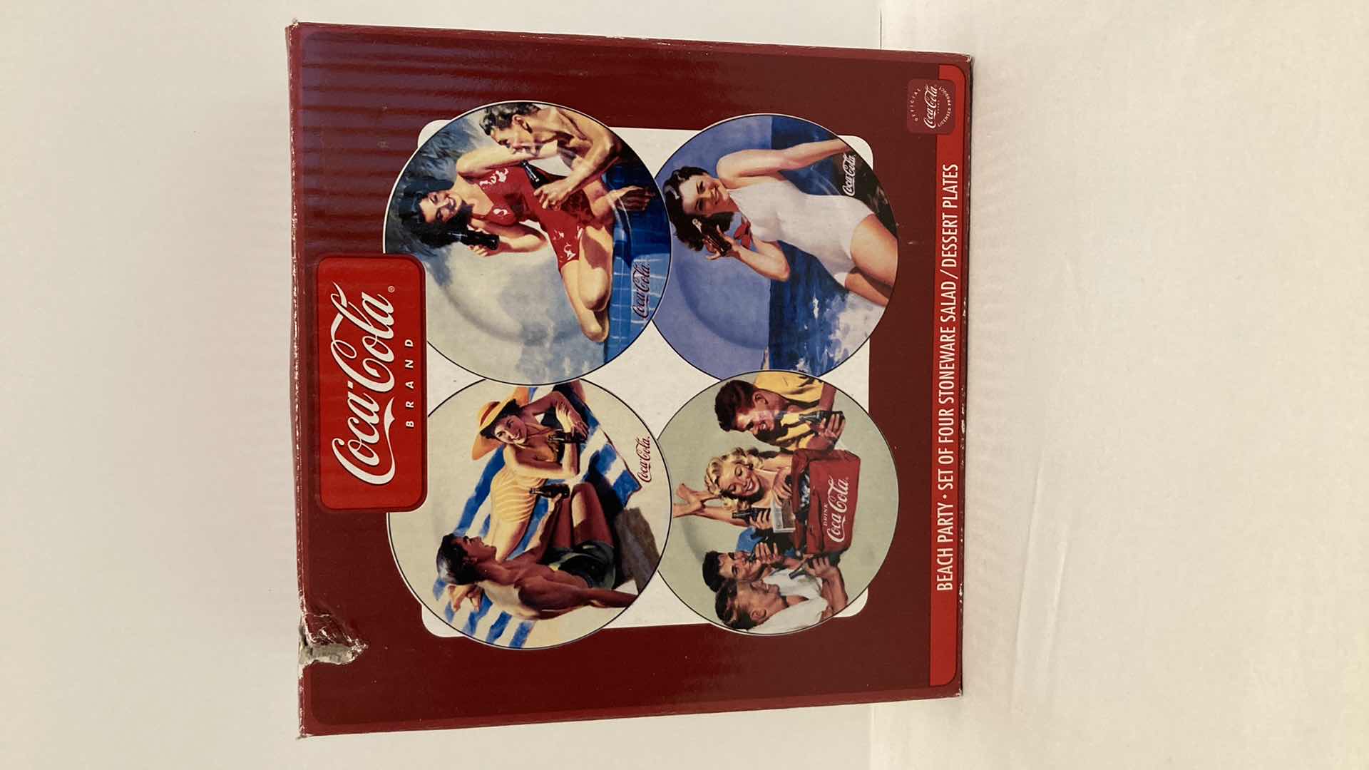 Photo 2 of COCA-COLA BEACH PARTY STONEWARE SALAD/DESSERT PLATES  STYLE H1081X2X4