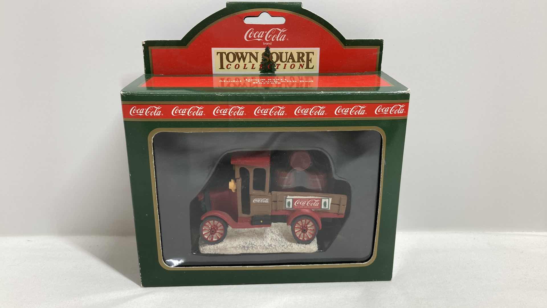 Photo 1 of COCA-COLA TOWN SQUARE COLLECTION MODEL T TRUCK W RED BARRELS