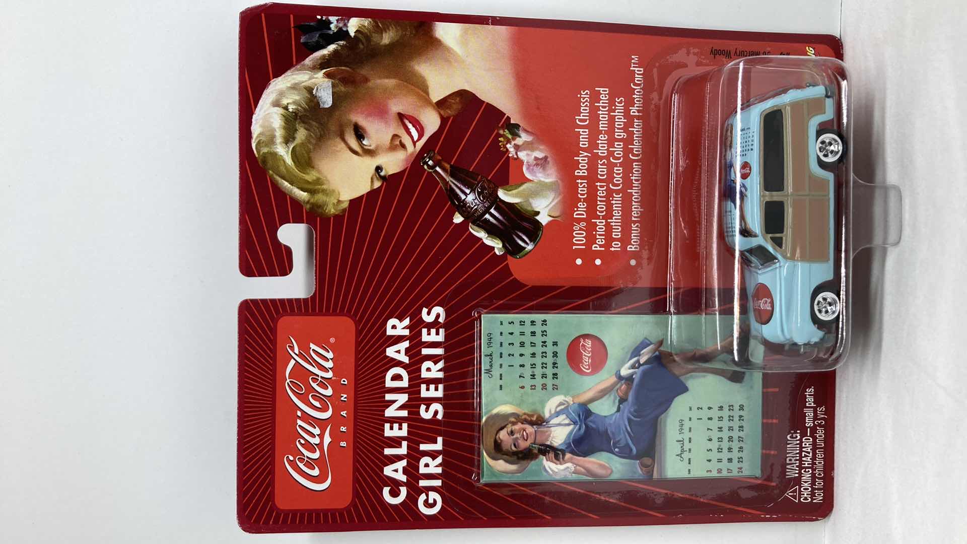 Photo 1 of JOHNNY LIGHTNING COCA-COLA CALENDAR GIRL SERIES ‘50 MERCURY WOODY WAGON