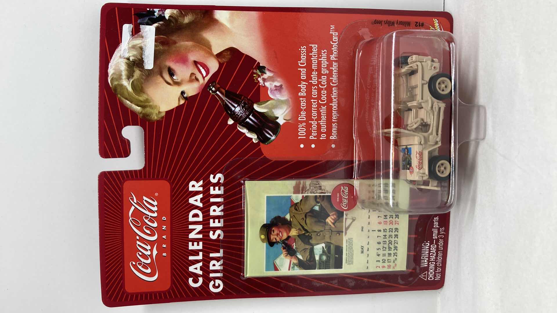 Photo 1 of JOHNNY LIGHTNING COCA-COLA CALENDAR GIRL SERIES MILITARY WILLYS JEEP