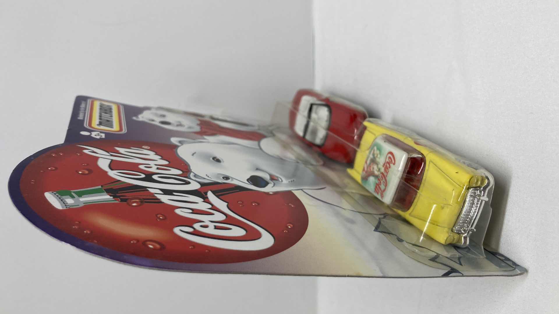 Photo 2 of MATCHBOX COCA-COLA DADS 1955 CHEVY BEL AIR & SONS 1998 CAMARO CARS (PACKAGING ERROR)