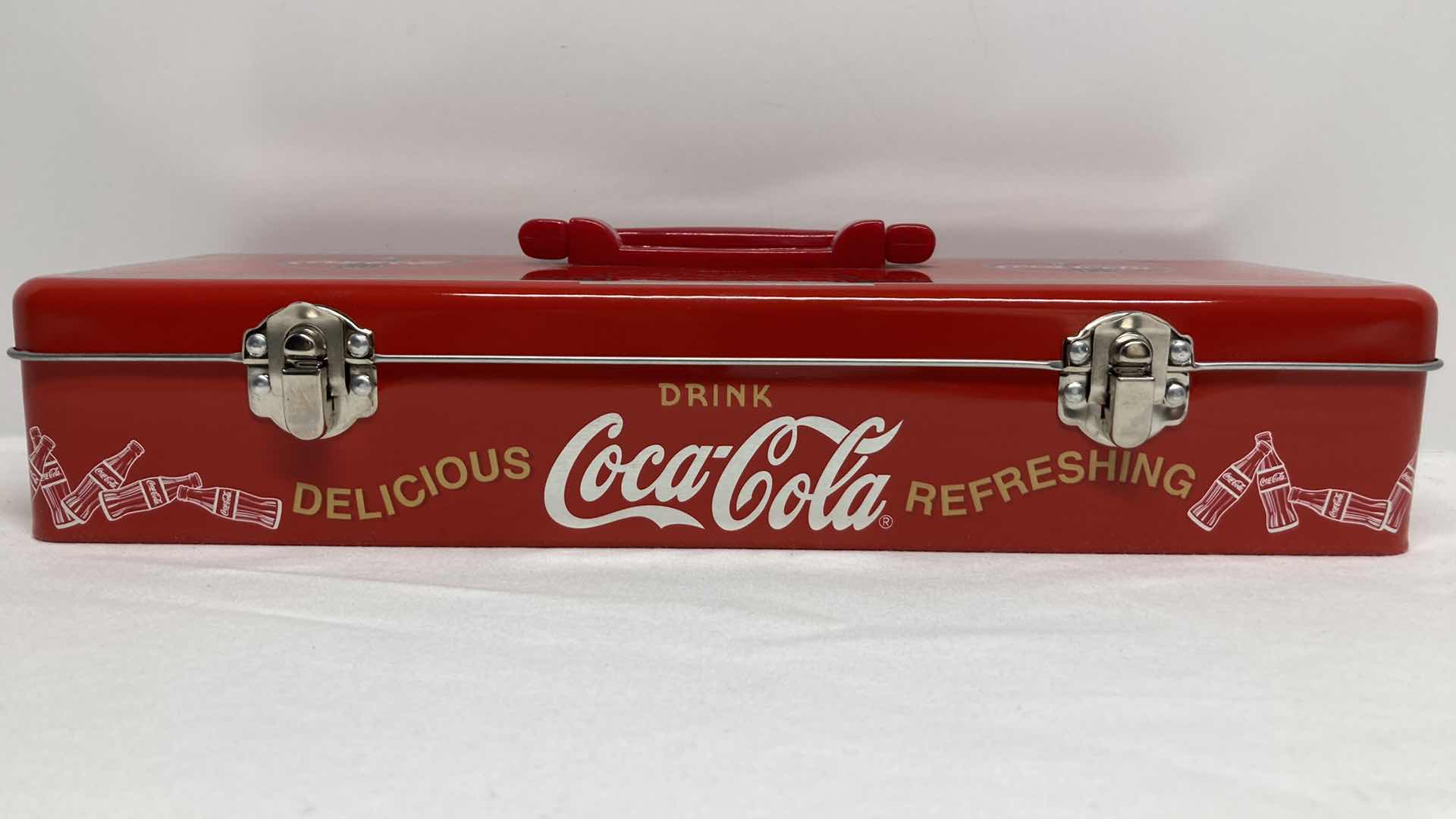 Photo 2 of COCA-COLA VINTAGE STYLE TOOL BOX 11.5” X 3.5” H2.5”