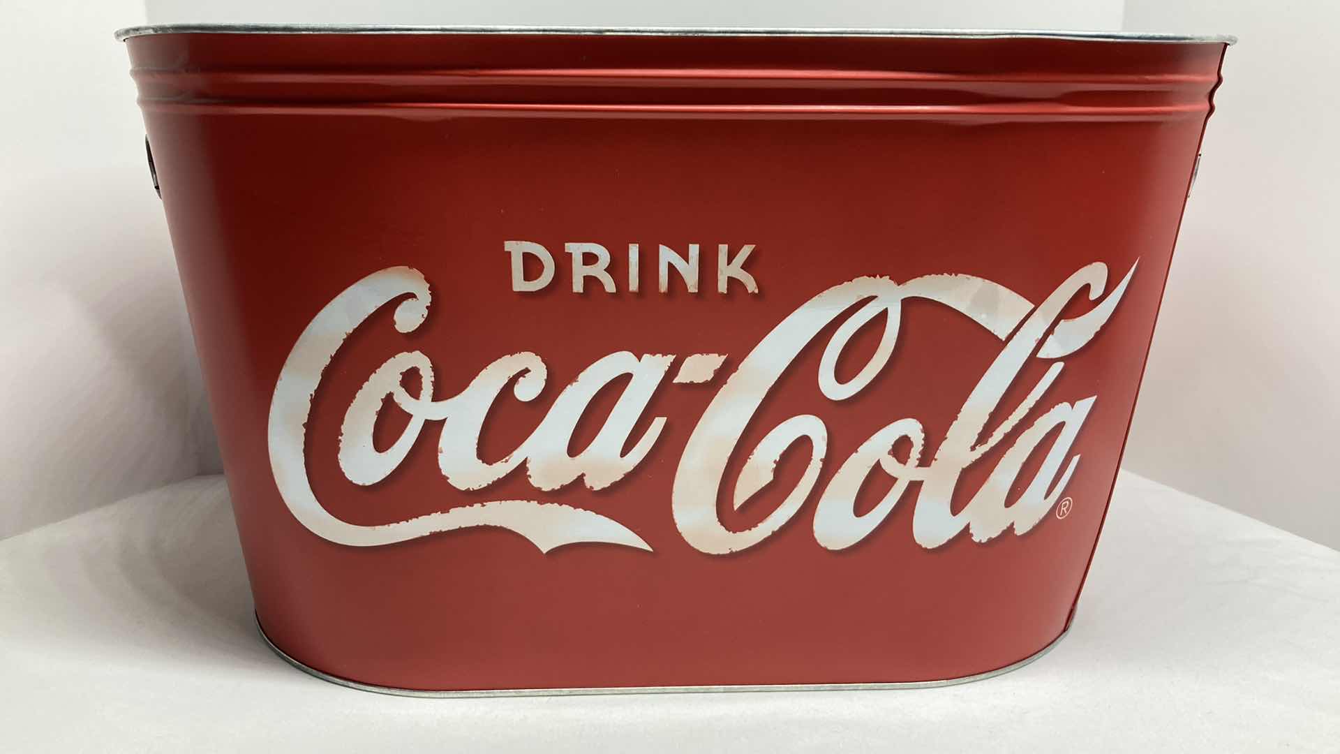 Photo 3 of COCA-COLA RED TIN PARTY TUB 16” X 9.5” H9.5”