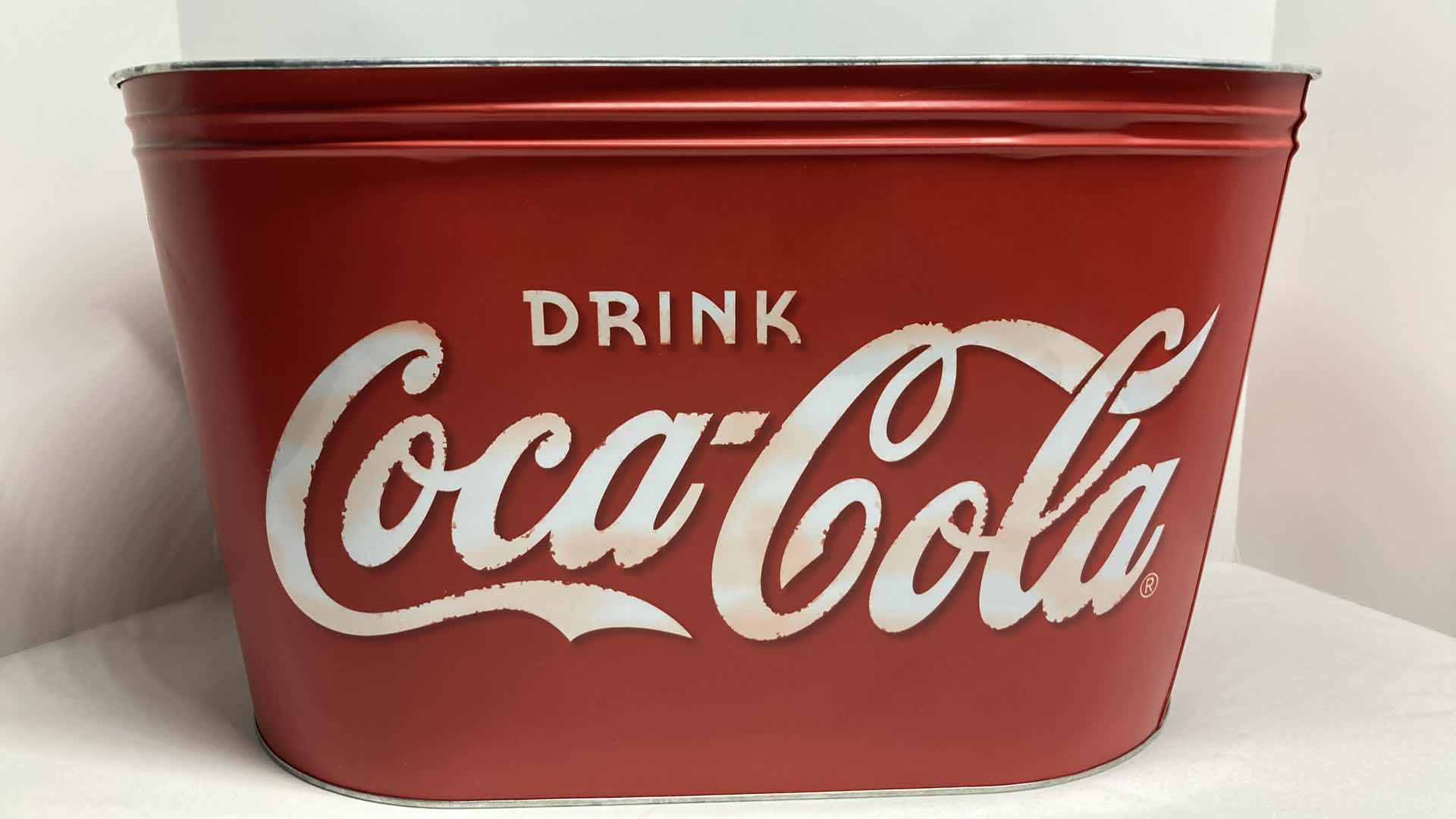 Photo 1 of COCA-COLA RED TIN PARTY TUB 16” X 9.5” H9.5”