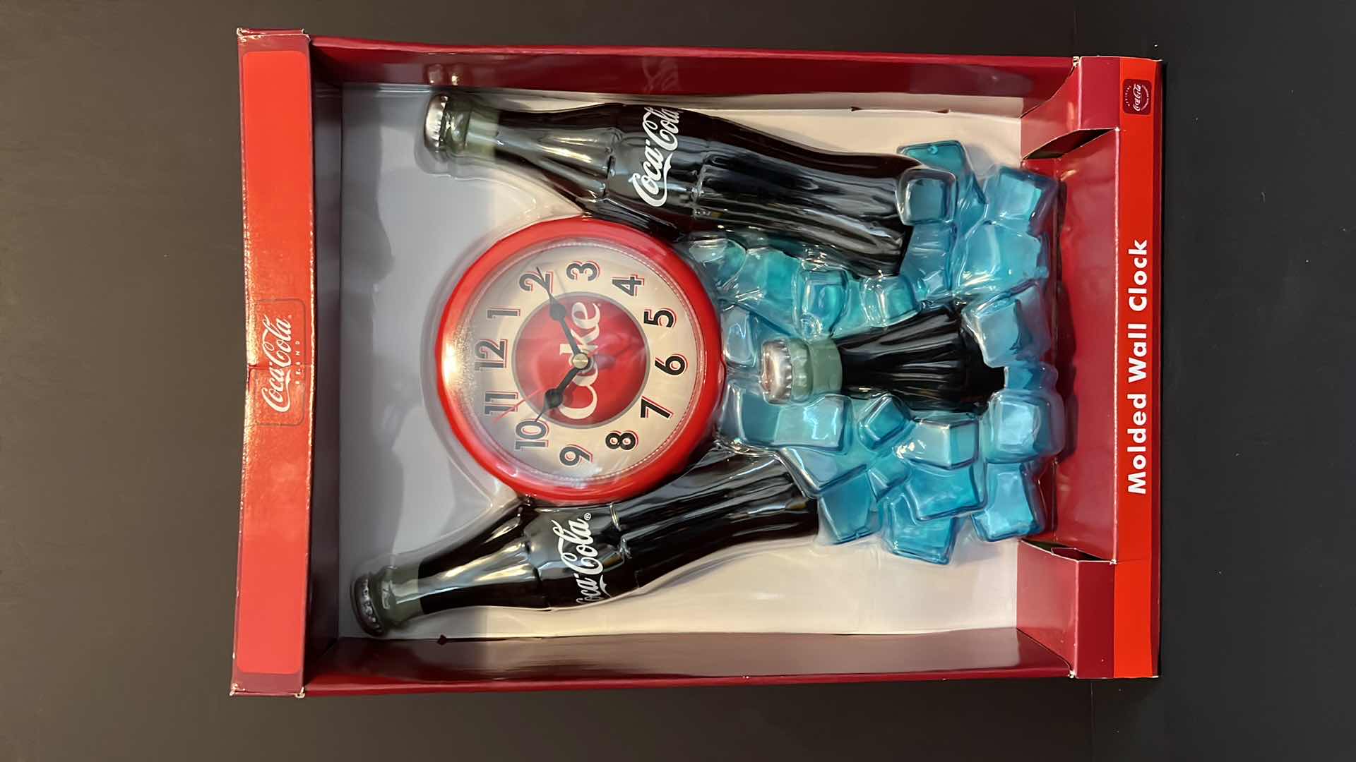 Photo 1 of NIB COCA-COLA MOLDED WALL CLOCK (STOCK #CCM290)