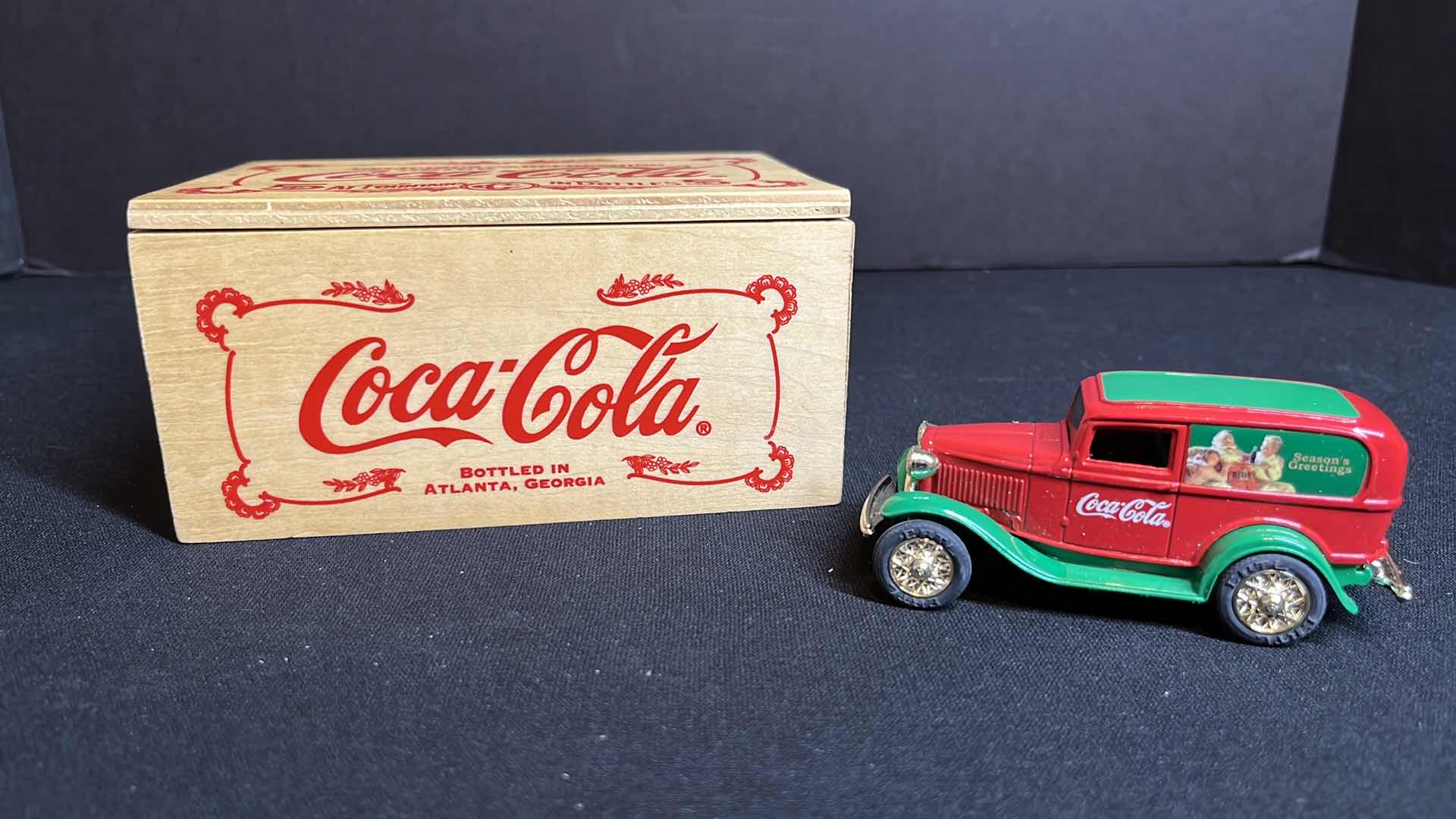 Photo 1 of NIB FORD MOTOR COMPANY COCA-COLA WOODEN BOX W 1932 FORD PANEL DELIVERY TRUCK, 1996 (STOCK # F294)
