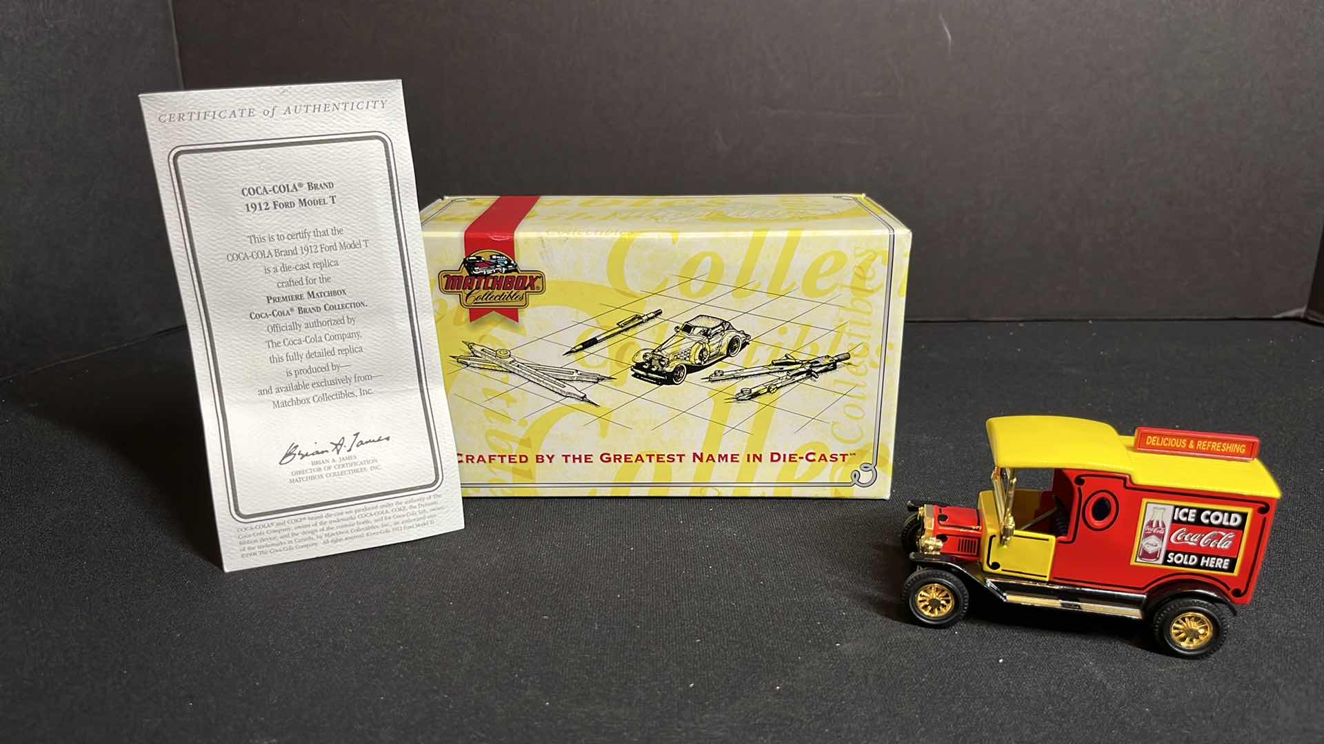 Photo 1 of MATCHBOX COLLECTIBLES COCA-COLA MODELS OF YESTERYEAR, 1912 FORD MODEL T, INCLUDES COA 1995 (MODEL YPC04-M)