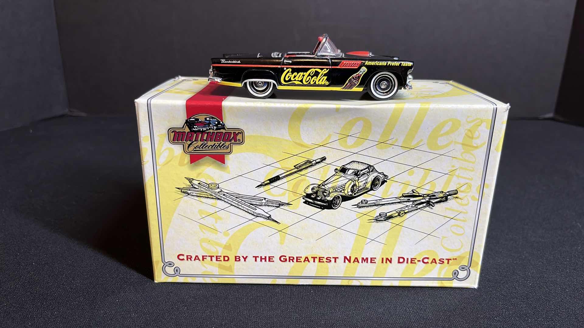 Photo 2 of MATCHBOX COLLECTIBLES COCA-COLA MODELS OF YESTERYEAR 1955 FORD THUNDERBIRD, INCLUDES COA 1995 (MODEL #DYG08/B-M)