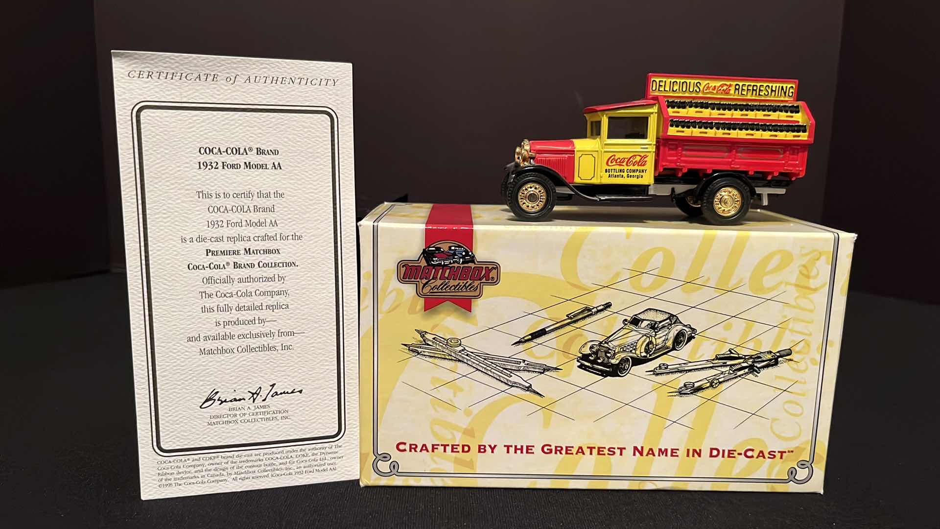 Photo 1 of COCA-COLA MATCHBOX COLLECTIBLES MODELS OF YESTERYEAR 1932 FORD MODEL AA TRUCK, W COA, 1995 (MODEL YPC06-M)