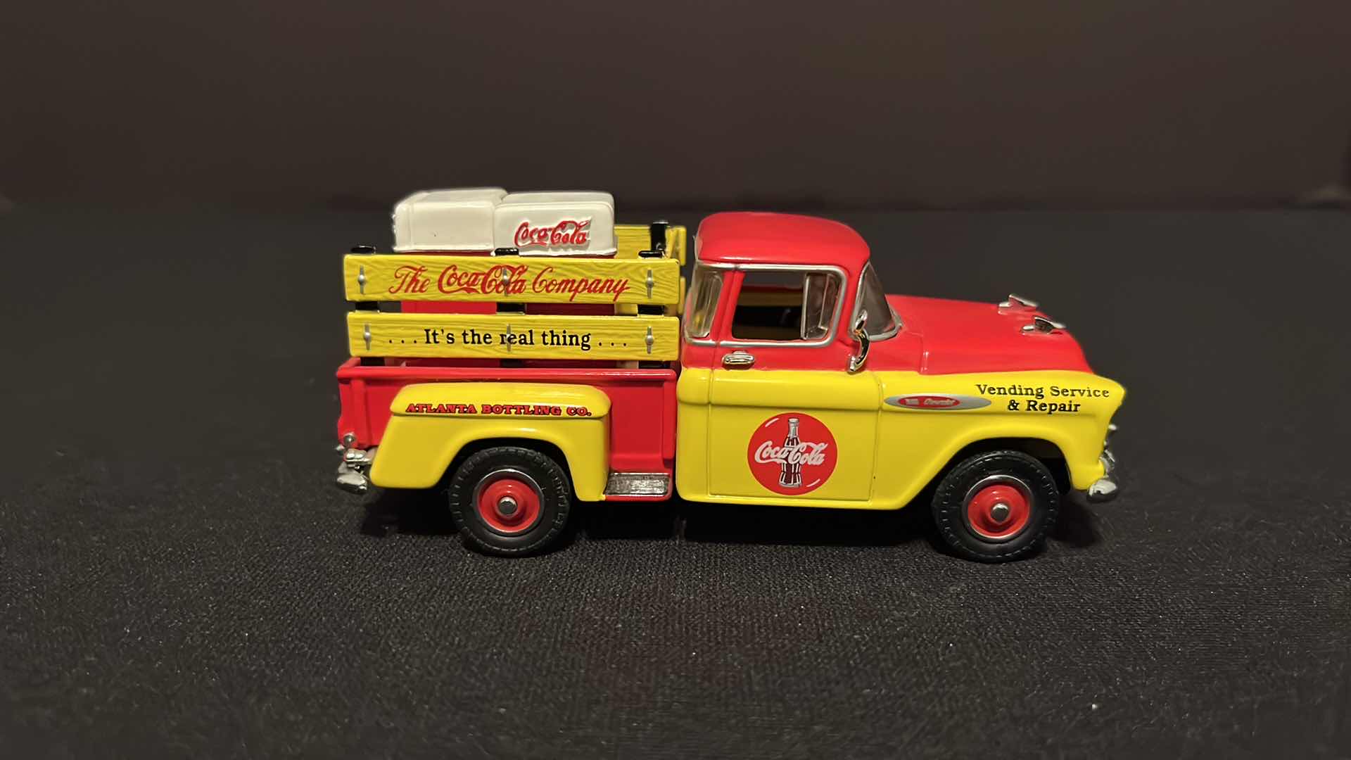 Photo 4 of COCA-COLA MATCHBOX COLLECTIBLES MODELS OF YESTERYEAR 1957 CHEVROLET PICK-UP TRUCK, W COA, 1995 (MODEL YPC01-M)